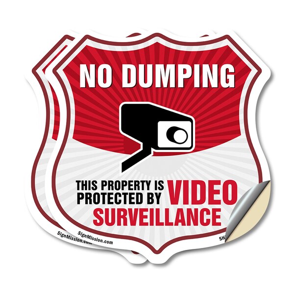 Signmission No Dumping Shield Sign This Property Is, 18 inch X 18 inch, Vinyl Decal, 2PK SHI-D-2PACK-18-393 - main