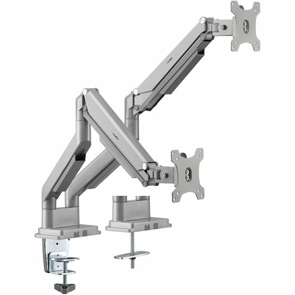 Rocstor ERGOREACH ED4 PREMIUM ALUMINUM DUAL ERGONOMIC MONITOR ARM, C-CLAMP & GROMMET - Y10N022-S1 - main