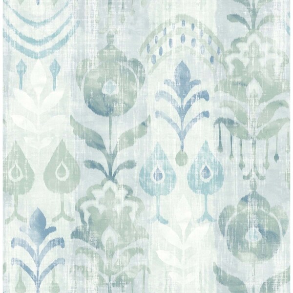 A-Street Prints Pavord Green Floral Shibori Wallpaper 4122-27012 - main