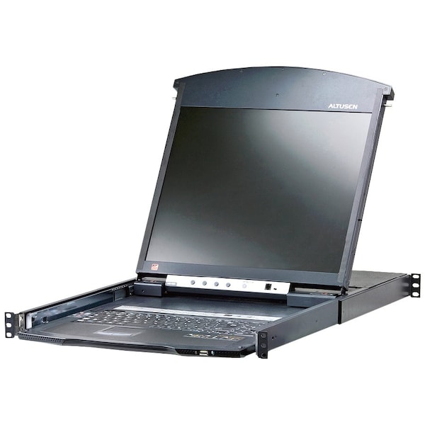 Aten 16-Port 19in. Dual Rail CAT5 LCD KVM Over the Net-TAA Compliant KL1516AIN - main