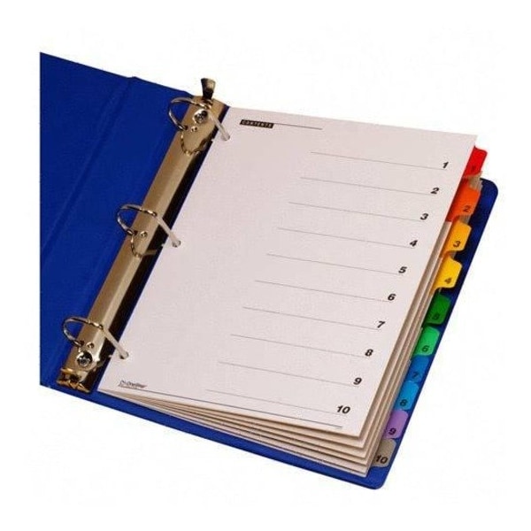 Tops Products INDEX, BNDR, LTR, 10CLRD/ST 61018 - main