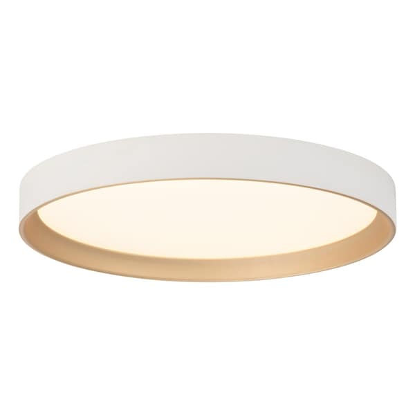 Vaxcel Darien 12-in White/Gold Contemporary Round LED Flush Mount Ceiling Light with Frosted Shade C0382 - main