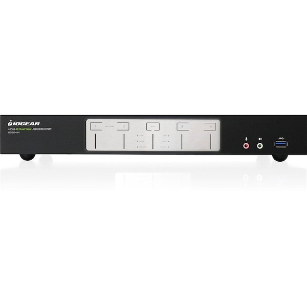 Iogear 4-Port 4K Dual View KVMP Switch with HDMI Connection, USB 3.0 Hub and Audio GCS1944H - main
