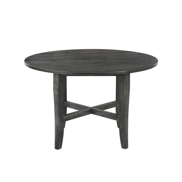 Homeroots 47" Gray Wood Cross Leg Base Round Top Dining Table 631271 - main