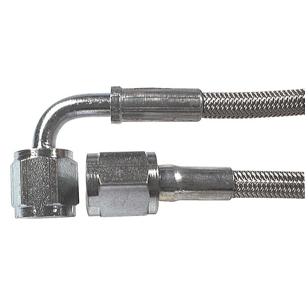 Powerhouse 18 in. -4 AN No. 3 90 deg Straight Braided Brake Line PO3624726 - main
