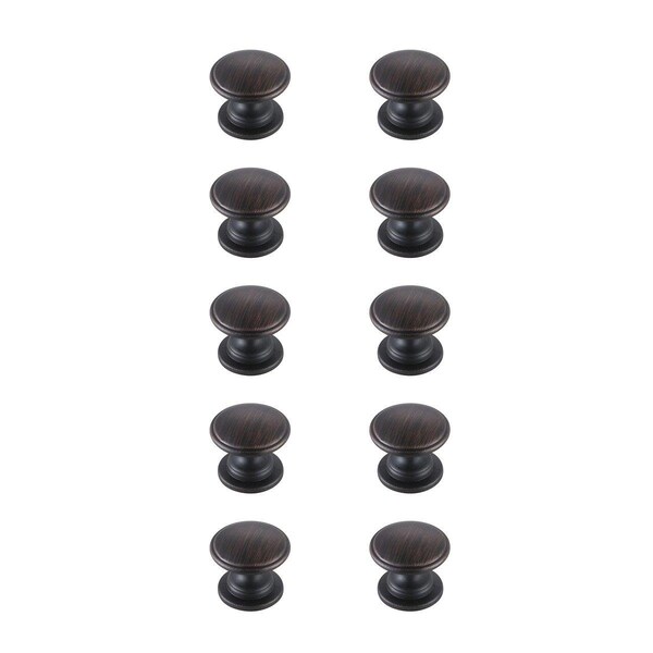 Elegant Decor 1.2 in. Kaid Oil-Rubbed Bronze Mushroom Knob, Set of 10 KB2004-ORB-10PK - main