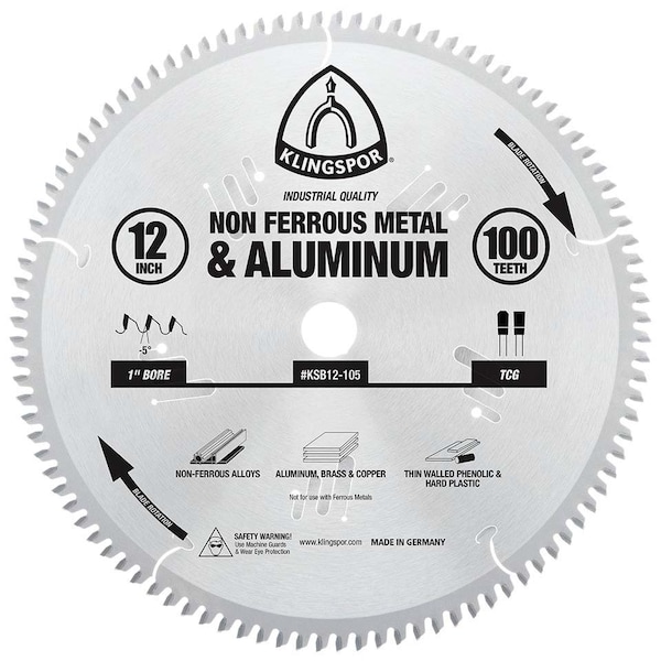 Klingspor 12" 100-Tooth Non-Ferrous Metal & Aluminum Saw Blade KSB12-105 - main