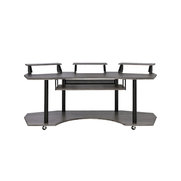 Homeroots 83" Black Music Recording Studio Desk 491453 - main