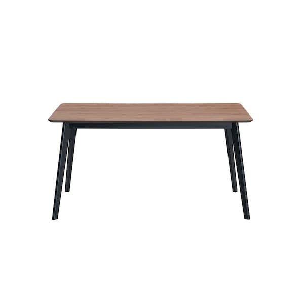Homeroots 59" Walnut and Black Wood Dining Table 631302 - main