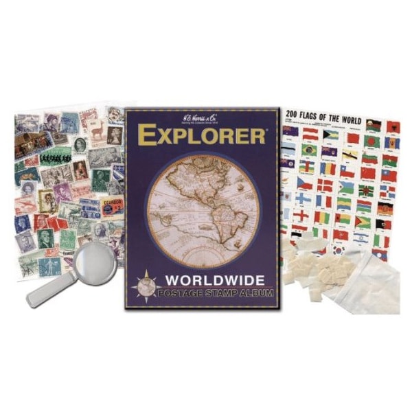 Amscope Kid's Outlet Explorer Worldwide Stamp Collecting Kit BK-STAMPKIT - main