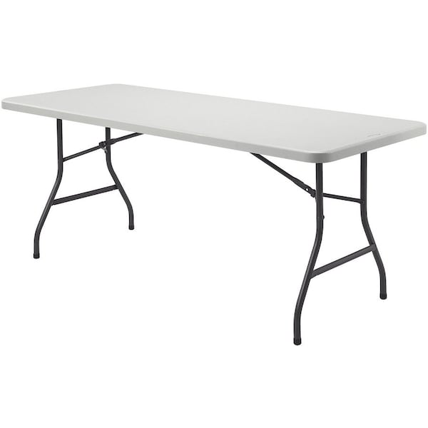 Lorell Folding Table, Gray, Steel, 96" W LLR66654 - main