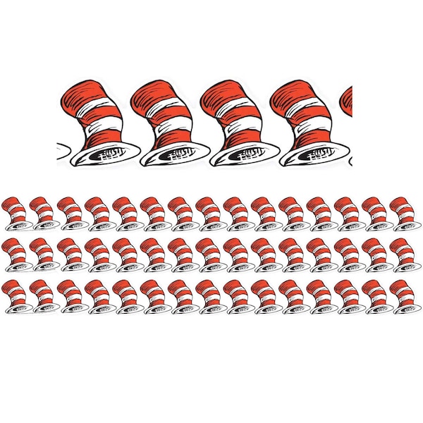 Eureka The Cat's Hat Extra Wide Deco Trim, 37 Feet Per Pack, 3PK 846310 - main