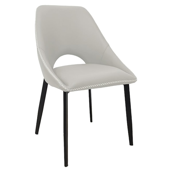 Leisuremod Amalfi Modern Dining Chair - Upholstered Accent Side Chair, Metal Legs AC48GR - main
