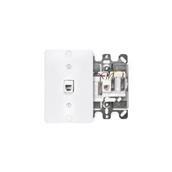 Leviton Telephone Wall Jack, White 40257-W - main