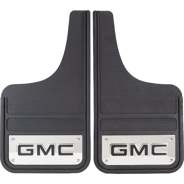 Plasticolor Universal 12 x 23 Set Of 2 Flat GMC Logo On Stainless Steel Plate Black 001841R01 - main