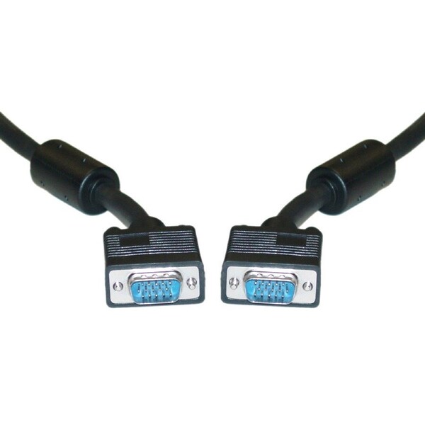 Cable Wholesale SVGA Cable with Ferrites, Black, HD15 Male, Coaxial Construction, Double Shielded, 10 foot 10H1-20110 - main