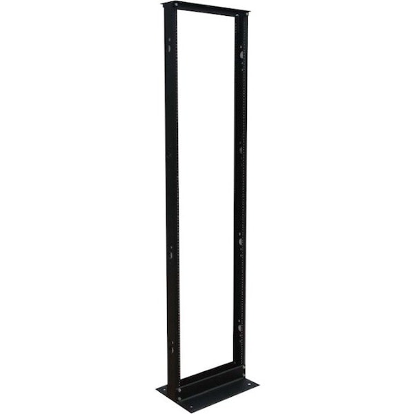 Quest Mfg 2-Post Open Frame Aluminium Floor Rack, 45U, 7' x 19", Black FR1907-45-02 - main