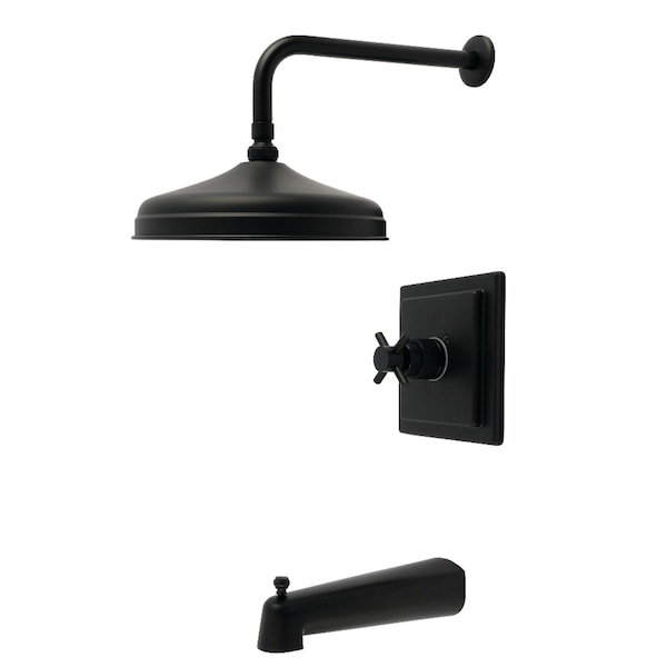 Kingston Brass Single-Handle Pressure Balanced Tub and Shower Faucet, Matte Black KB6140DX - main