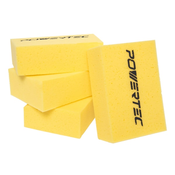 Powertec 4 PK Large Square Grout Sponge - Professional Tile Grout Removal Cleaning Sponge, 4PK 72106N - main
