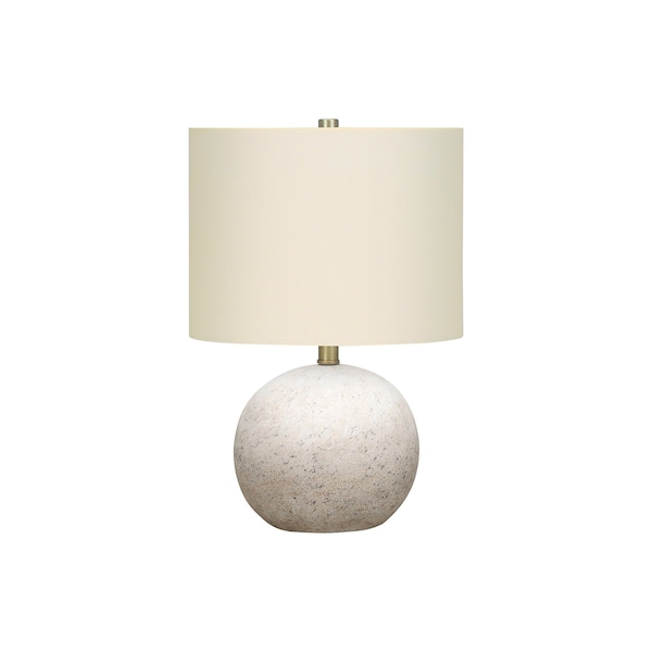 Homeroots 20" Gray Concrete Round Table Lamp With Ivory Drum Shade 545855 - main