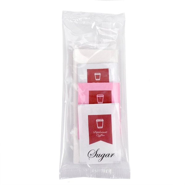Vistapak Clear Condiment Kit- 1 Sugar, 1 Cream, 1 Sub, & Napkin- 500/cs, 500PK C-CK-111001-C500 - main