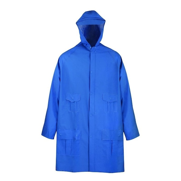 Diamondback Rain Parka, 3XL, PVC, Blue, Hooded Collar, Zipper with Snap Down Storm Flap Closure 8156-XXXL - main
