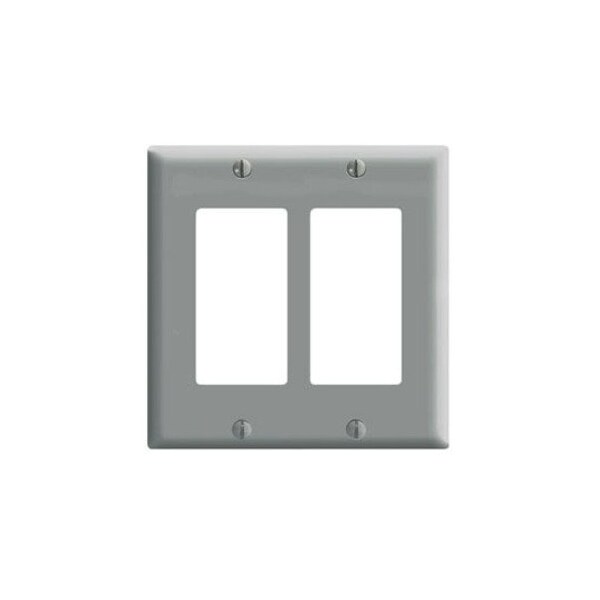 Leviton Decora Wallplate, Standard Size, Gang 2, Gray 80409-GY - main