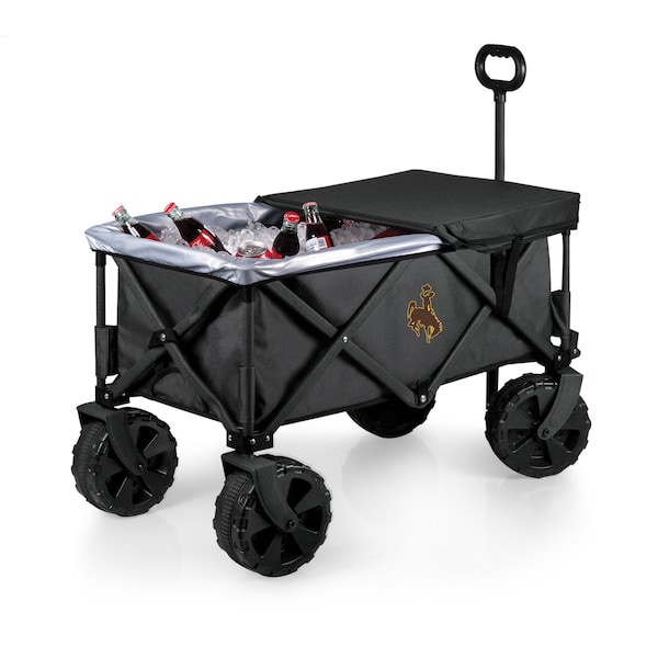 Picnic Time Family Of Brands NCAA Wyoming Cowboys Adventure Wagon Elite All-Terrain Folding Beach Wagon 741-85-679-694-0 - main