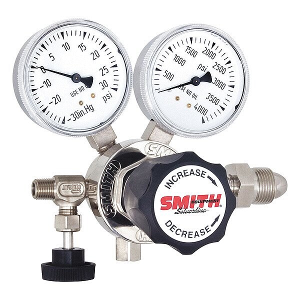 Smith Equipment High Purity Gas Regulator, Breathing Air, Single Stage, 0.825"-14 Inlet, 1/4 in Outlet 113-0505 - main