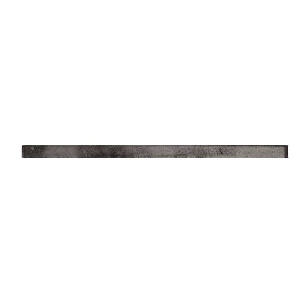 Apollo Tile Dark Gray 0.6 in x 12 in Glass Glossy Pencil Liner Tile Trim 0.5 sqft/case, 10PK APLGP8811A - main