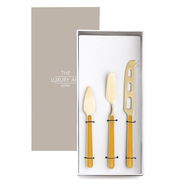 Mepra Fantasia Ice Gold Cheese Knives - 3 Pieces - Mustard 10O74403OI - main
