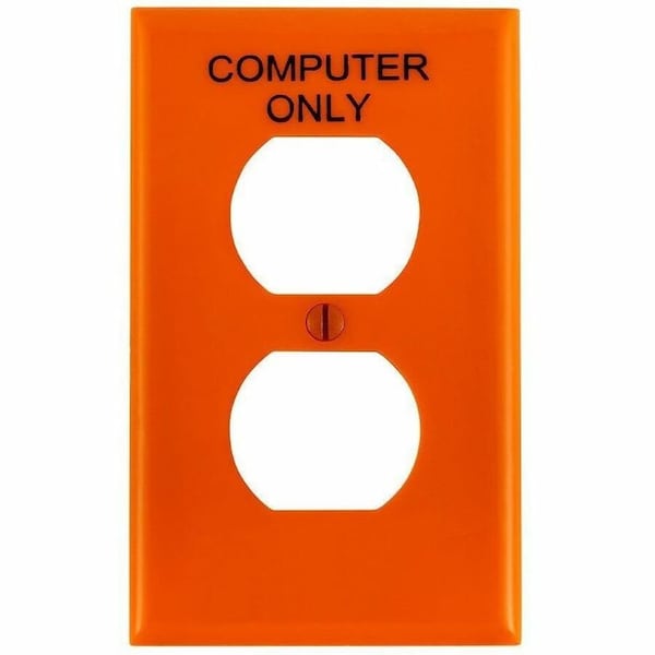 Leviton Receptacle Wallplate, Standard Size, Gang 1, Orange 80703-COO - main
