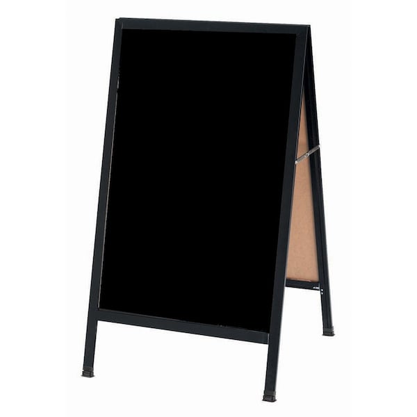 Aarco A-Frame Sidewalk Board, Black Composition Chalkboard and a Black Aluminum Frame, 42''Hx24''W BA-1B - main