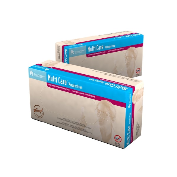 Dynarex Multicare Vinyl Exam Gloves, Large, Powder Free, 1000PK 6814 - main