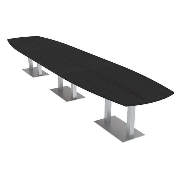 Skutchi Designs Arc Boat Conference Table, 45 in W, 144 in L, Black HAR-ABOT-48x144-DOU-U999ST19 - main