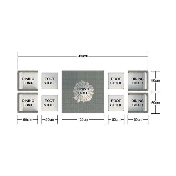 Homeroots Nine Piece Clear and Gray Glass Dining Set 372319 - main