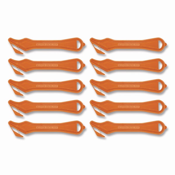 Klever Kutter Excel Plus Safety Cutter, 7" Plastic Handle, Orange, PK10 PLS-400-30G - main