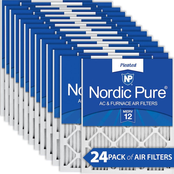Nordic Pure 12x16x1 Pleated Air Filter, High Capacity, Electrostatically Charged Synthetic Media, MERV 12 12x16x1M12-24 - main