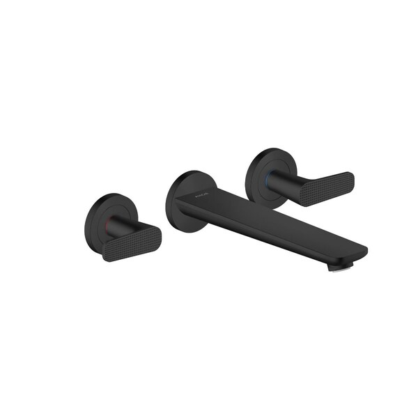 Axor Citterio C 3-Hole Wall-Mounted Tub Filler- Cubic Cut in Matte Black 49483671 - main