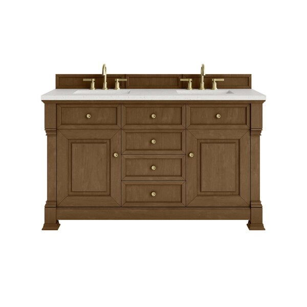 James Martin Vanities Brookfield 60 in. Double Vanity, Honey Oak w/ 3 CM Lime Delight Silestone Top 547-V60D-HNO-3LDL - main
