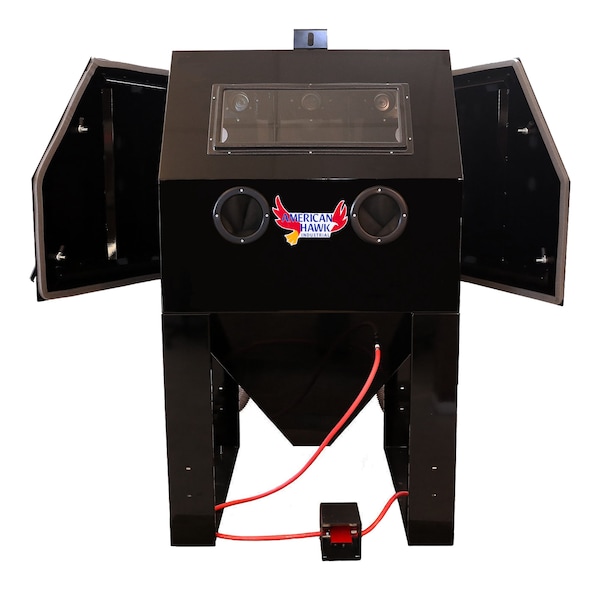 American Hawk Industrial 40inx72in Abrasive Sandblasting Cabinet With Dust Collector Color: Black, Dual Side Door Blaster 40X40-BLK - main
