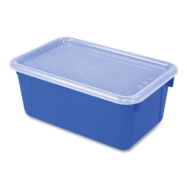 Storex Cubby Bin with Lid, 2 gal, 8.2 x 12.5 x 11.5, Blue, 5PK 62408U05C - main