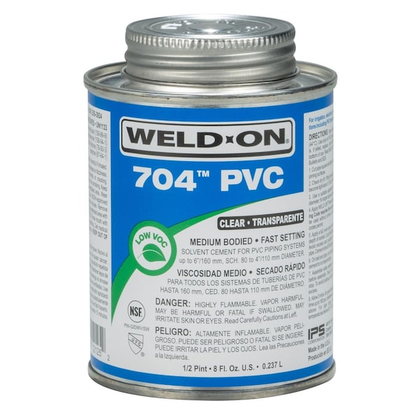Weld-On 704 Clear Cement For PVC 8 fl. oz. 12125 - main