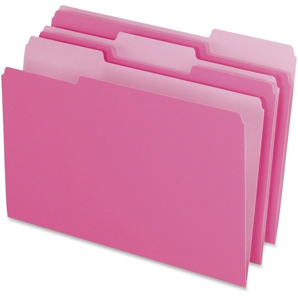 Tops Business Forms Pendaflex, COLORED FILE FOLDERS, 1/3-CUT TABS, LEGAL SIZE, PINK/LIGHT PINK, 100PK 15313PIN - main
