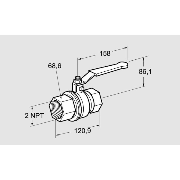 Honeywell Kromschroder VLV, BALL, MAN, 2.0 IN., NPT, AKT 50TN88 KS03152313 - main