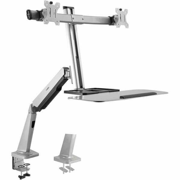 Rocstor ERGOCENTER ED6 PREMIUM DUAL MONITOR DESK MOUNT WORKSTATION - C-CLAMP- GROMMET - Y10N029-S1 - main