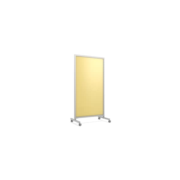 Ghent EZ Mobile Glassboard, Aluminum Frame, Magnetic, 75''H x 38''W, Yellow EZ1MA7538YW - main