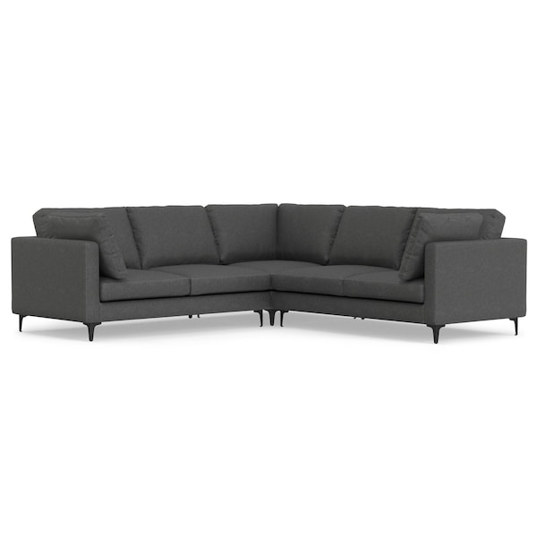 Homeroots 102" Gray Fabric Sofa With Black Legs 641049 - main