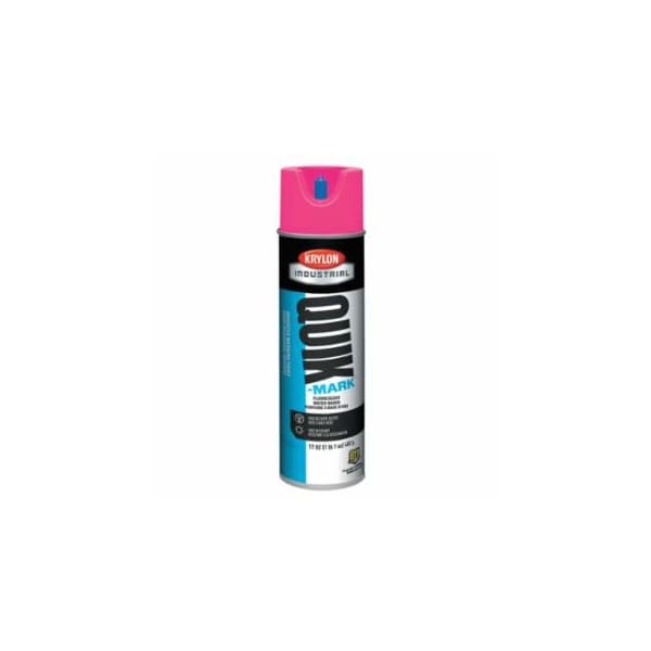 Krylon Industrial Quik-Mark, Fluorescent Inverted Marking Paint, Water Base, 17 oz Aerosol, Fluorescent Pink, 12PK 425-A03612004 - main