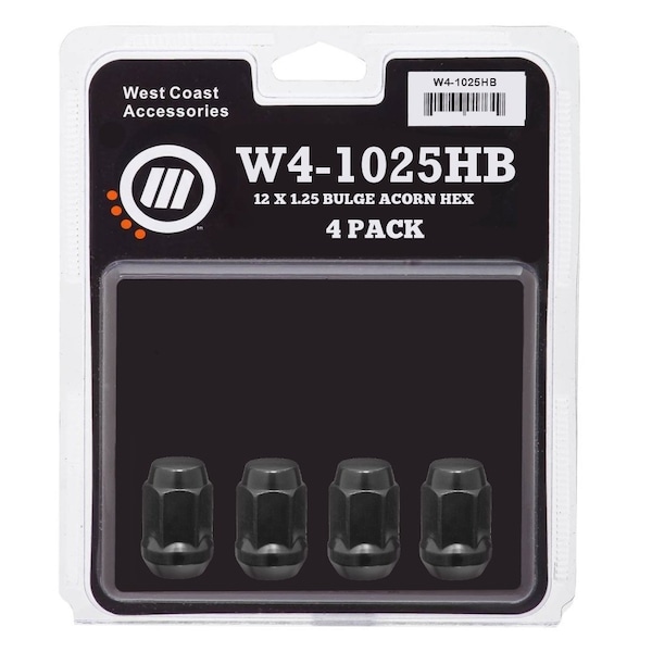 Wc Wheel Acc LUG NUTS 12 Millimeter x 125 Thread Size 60 Degree Conical Acorn 138 Inch 35 Millimeter Overal W4-1025HB - main